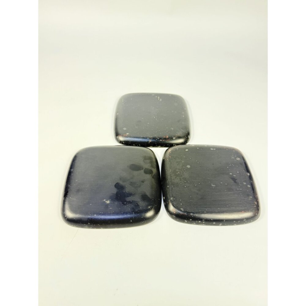 Appitizer Plates Set 3 Vintage Japanese Cinnabar Lacquer Ware Oriental Pagoda - Picture 12 of 12